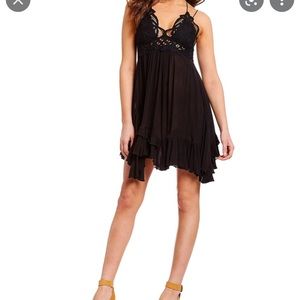Free People Adella Slip Dress BLACK